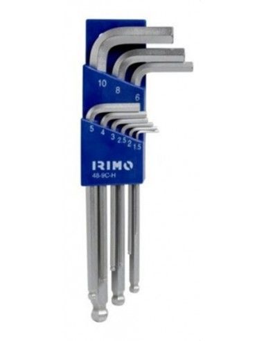 Juego 9 llaves acodadas con bola Irimo 15-10 CR48-9C-H