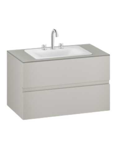 Mueble de baño Roca Armani Baia suspendido 1 lavabo 1000x590x610 mm plata
