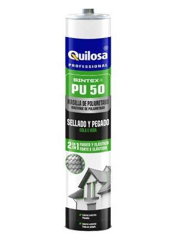 Sellador Adhesivo de Poliuretano Quilosa Sintex Pu-50 Negro 300ml