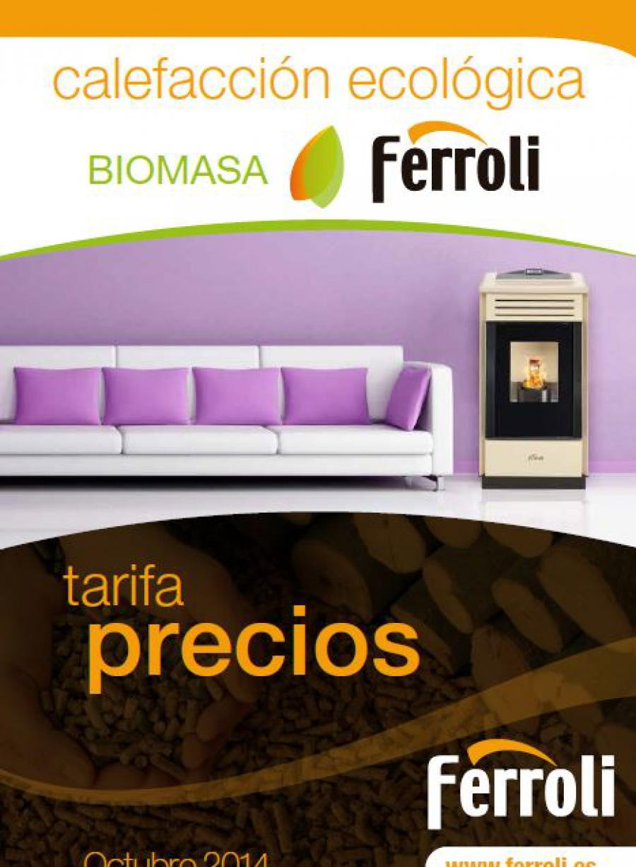 Tarifa de precios de Biomasa y Pellets de Ferroli 2014