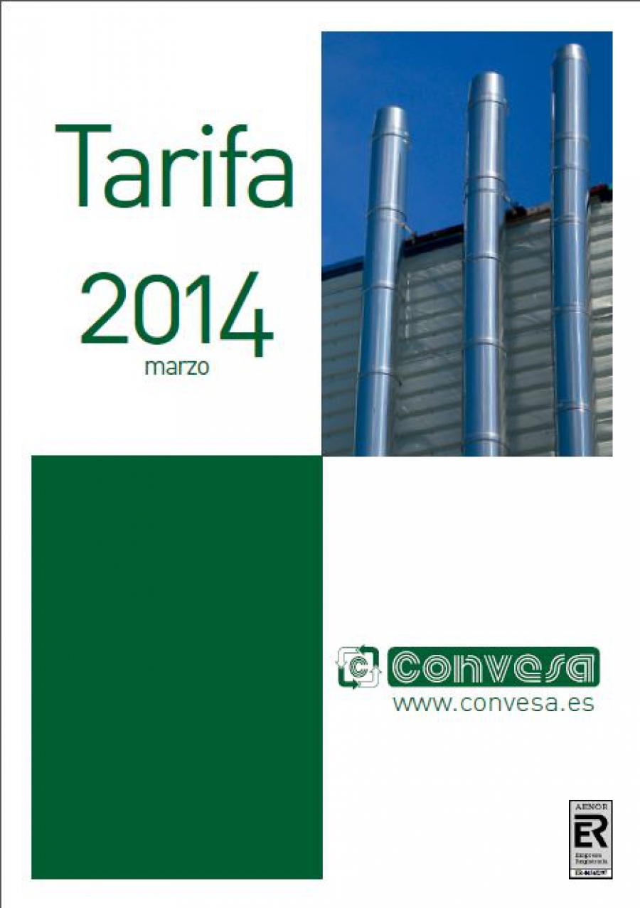 Tarifa Convesa 2015. Calderas de Gasoil y Biomasa