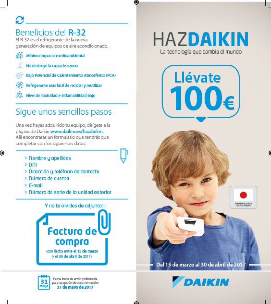 Ahorra 100€ con Aire Acondicionado Daikin