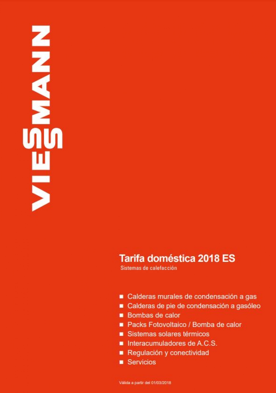 Tarifa Calefacción Viessmann 2018