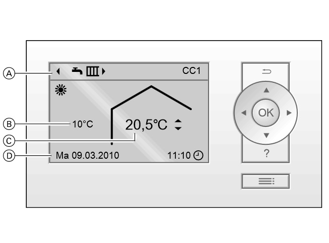 Detalle termostato Viessmann Vitotrol 300A