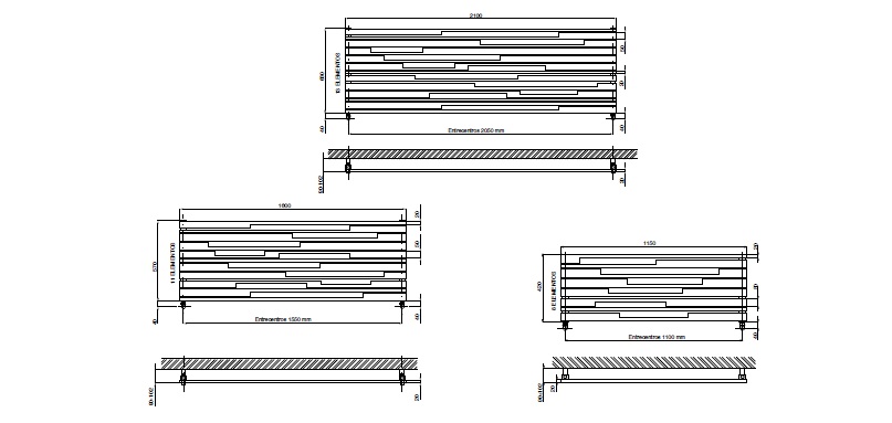 Dimensiones Radiador de diseño baxidesign Stradivari