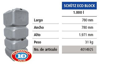 Ficha técnica Depósito Schutz Eco Block