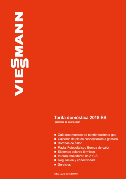 Catalogo tarifa Viessmann 2018