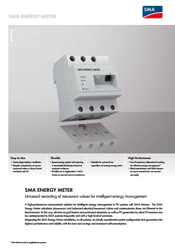 Medidor de energía SMA ENERGY METER - ficha de producto