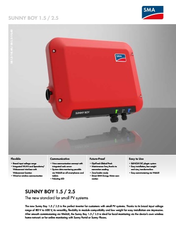 inversor SMA SB2.5-1VL-40 SUNNY BOY - ficha de producto